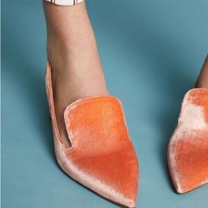 INTENTIONALLY BLANK Orange Velvet Heels